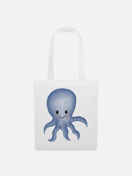 Calmar poulpe - Sac en tissu - blanc