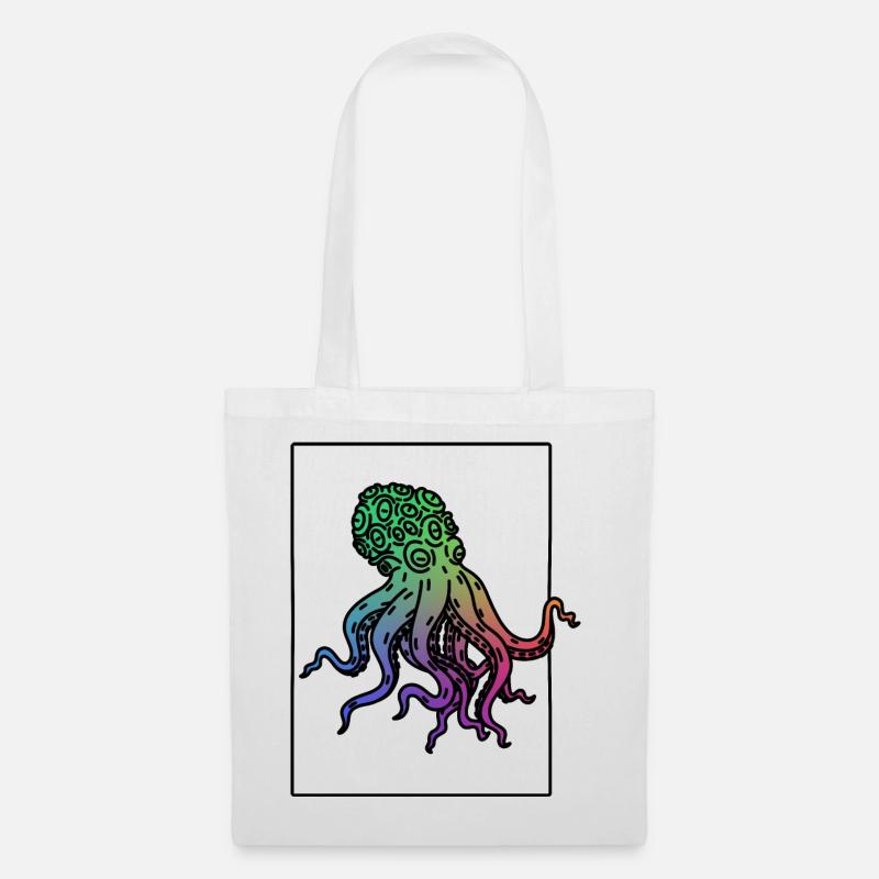 Pieuvre - Sac en tissu - blanc