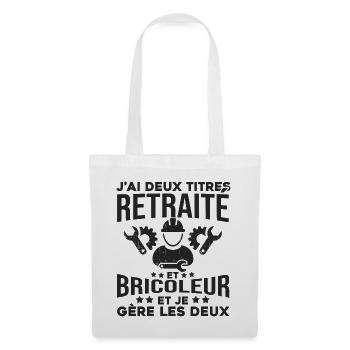 Retraité et bricoleur - Sac en tissu - blanc - Devant