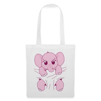 Bébé Éléphant Porter Drôle Rose Bébé Éléphant - Sac en tissu - blanc - Devant