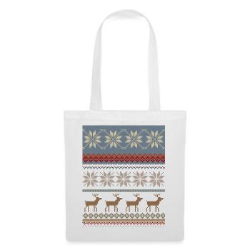 Frostiger Weihnachtszauber mit Rentieren - Stoffbeutel - Weiß - Vorne