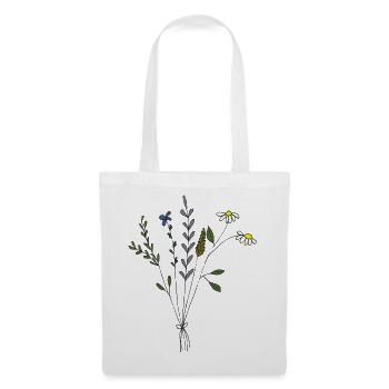 bouquet de prairies fleuries - Sac en tissu - blanc - Devant