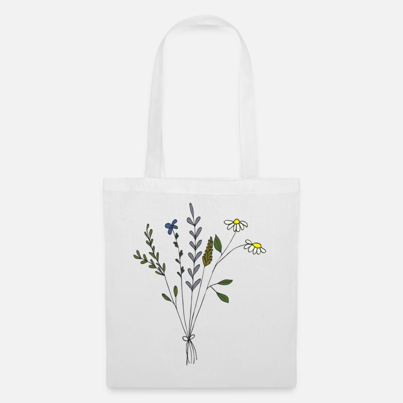 blumenwiesen strauss - Stoffbeutel - Weiß
