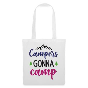 Camper auf dem Weg zum Camp - Stoffbeutel - Weiß - Vorne