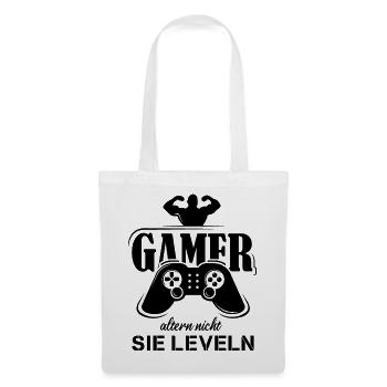 gamer fitness funny sayings leveling up controller - Tote Bag - white - Front