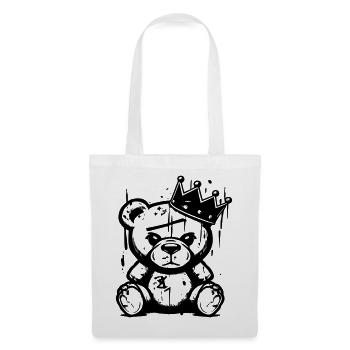 Bear King | Graffiti Street Art Handwritten Shirt - Tote Bag - white - Front
