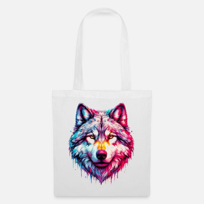 Loup - Sac en tissu - blanc