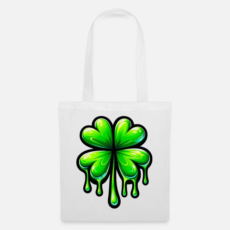 Trèfle à quatre feuilles - Sac en tissu - blanc