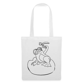 Frog Dragonfly coloring page hand-illustrated - Tote Bag - white - Front