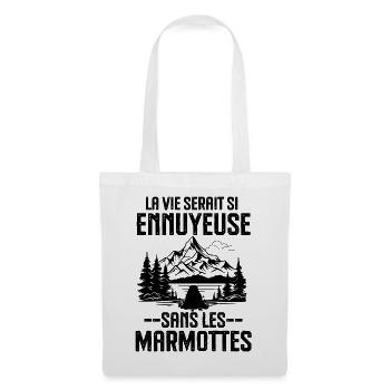 La vie serait si ennuyeuse sans les marmottes - Sac en tissu - blanc - Devant