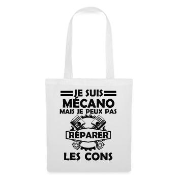 mécanicien mais je ne peux pas réparer les cons 1 - Sac en tissu - blanc - Devant