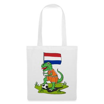 Hollande drapeau dinosaure rex football - Sac en tissu - blanc - Devant