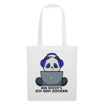 Panda Gamer - Mir reicht‘s ich geh zocken - Stoffbeutel - Weiß - Vorne