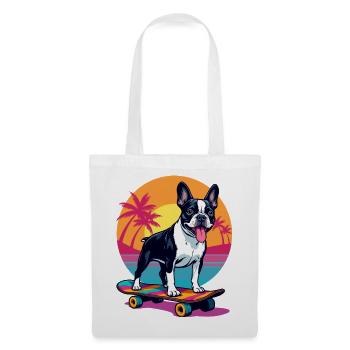 Skater Bulldogge - Stoffbeutel - Weiß - Vorne