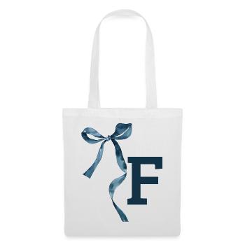 Monogramme f idée cadeau  - Sac en tissu - blanc - Devant