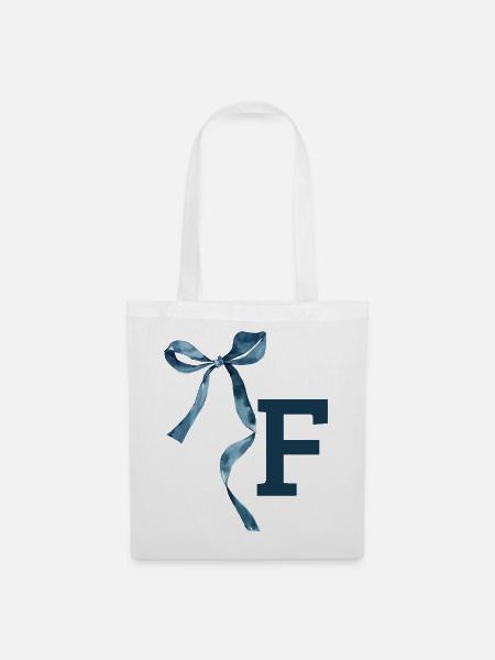 Monogramm f Geschenkidee - Stoffbeutel - Weiß