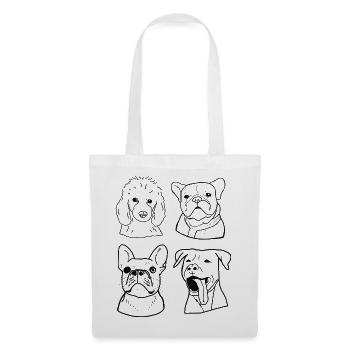 Chiens - Sac en tissu - blanc - Devant