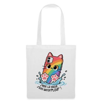 Waterplouf Katze Handy! - Stoffbeutel - Weiß - Vorne