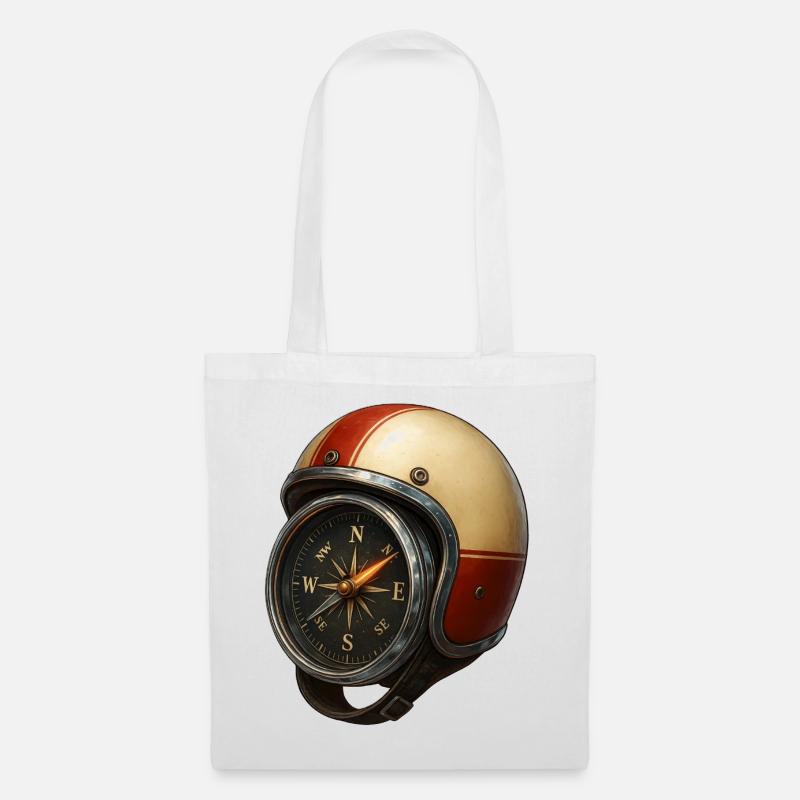 Helm_mit_Kompass - Tote Bag - white