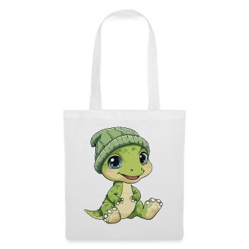 Dessin animé Animaux de dinosaures mignons et mignons - Sac en tissu - blanc - Devant