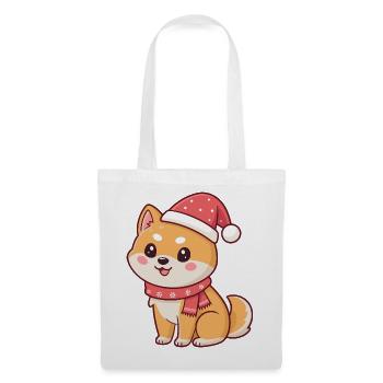 Frecher Weihnachts-Shiba-Hundeschal - Stoffbeutel - Weiß - Vorne