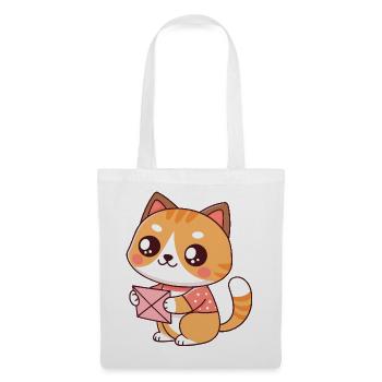 Kawaii Cat Letter Holder - Tote Bag - white - Front