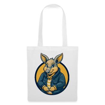 Aardvark Kawaii Maskottchen Cartoon Clipart Logo Abzeichen - Stoffbeutel - Weiß - Vorne