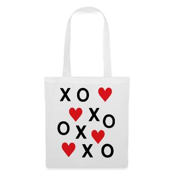 Cute Red Hearts Love Minimal Valentine Design - Tote Bag - white - Front