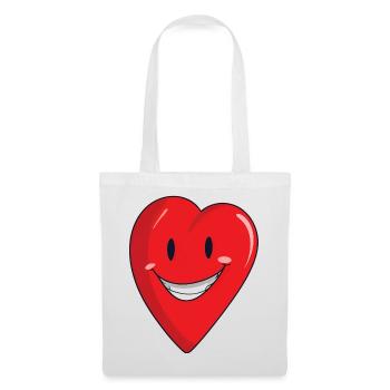 Cheerful heart with a smile - Tote Bag - white - Front