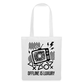 Offline Is Luxury Glitch TV - Tote Bag - white - Front