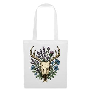 Deer bones with flower wreath - Tote Bag - white - Front