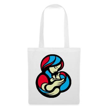 Mother and Child Color Block Style - Tote Bag - white - Front