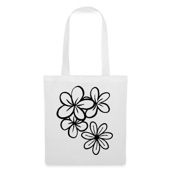 Blumenillustration - Stoffbeutel - Weiß - Vorne