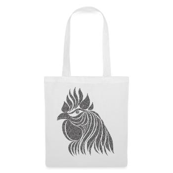 Fans de poulet - Coq - Coq - Poulet fleur - Bio - Sac en tissu - blanc - Devant