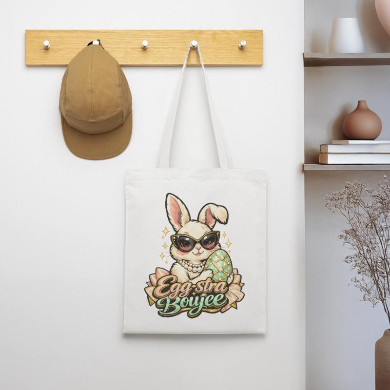 Egg-stra Boujee Easter Bunny Easter Tote Bag
