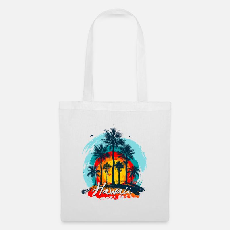 Palm Sunset Hawaii Splash - Tote Bag - white