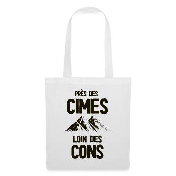 Près des cimes, loin des cons - Sac en tissu - blanc - Devant