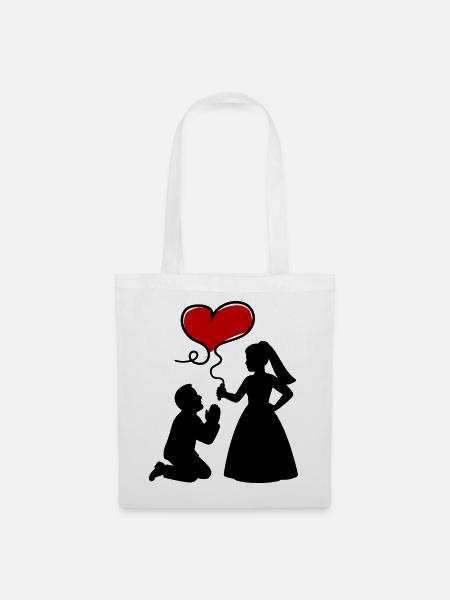 Brautpaar Ehepaar Hochzeit - Stoffbeutel - Weiß