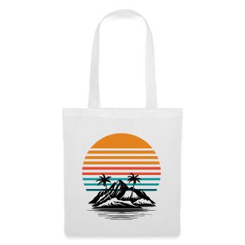 Soleil rétro palmier horizon - Sac en tissu - blanc - Devant