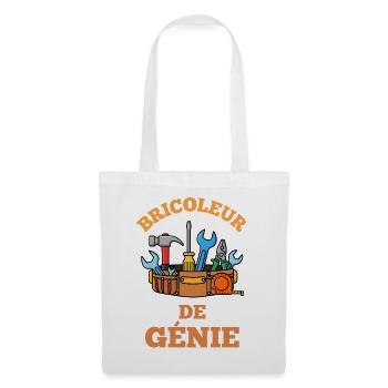 Bricoleur de Génie – Outils colorés - Sac en tissu - blanc - Devant