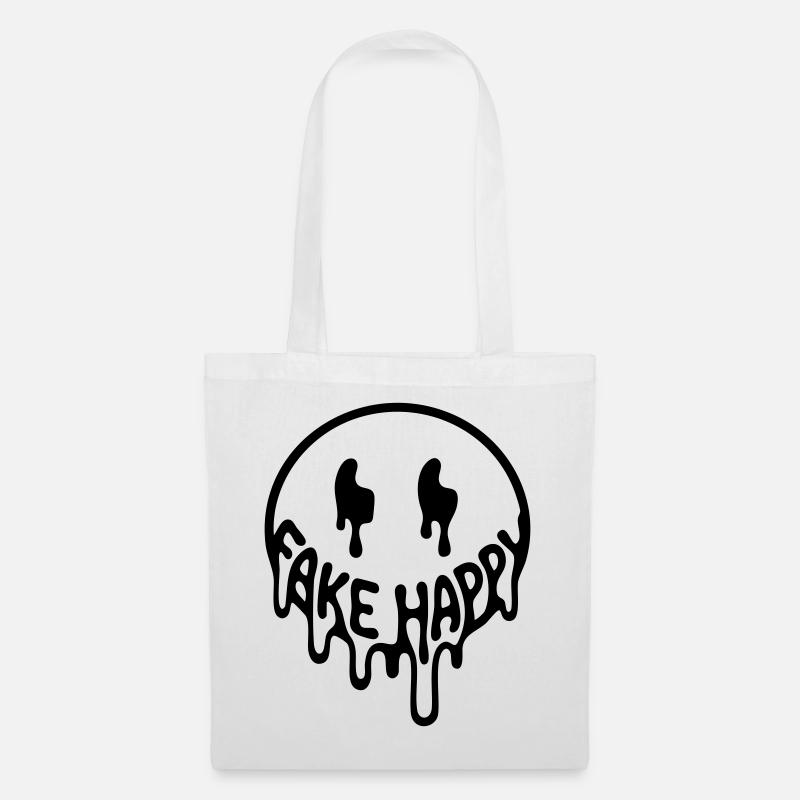 Fake Happy - Stoffbeutel - Weiß