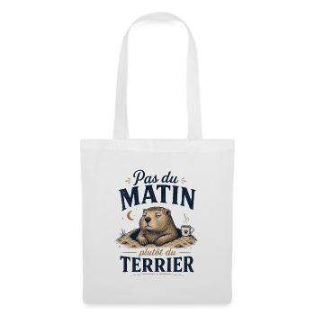Pas du matin, plutôt terrier - Sac en tissu - blanc - Devant