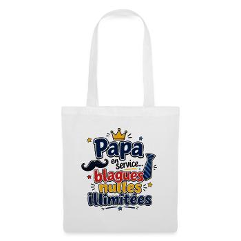 Papa blagues nulles illimitées - Sac en tissu - blanc - Devant