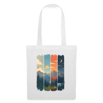 Horizons in four mountain panels - Tote Bag - white - Front
