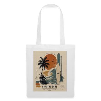 Coastal Soul Surf Poster - Stoffbeutel - Weiß - Vorne