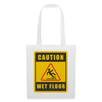 Caution Wet Floor Safety Warning Sign Yellow Icon - Tote Bag - white - Front