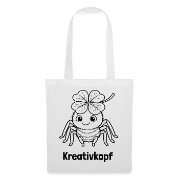 Kreativkopf – Süßes Ausmalbild für Kinder - Stoffbeutel - Weiß - Vorne