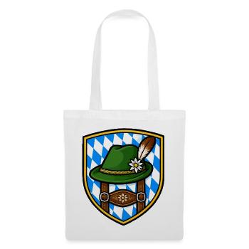 Bayerisches Edelweiß Schild - Stoffbeutel - Weiß - Vorne
