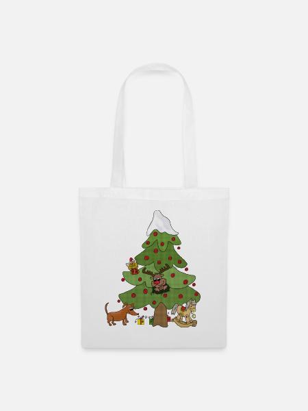 Witziger_weihnachtsbaum_1 - Stoffbeutel - Weiß