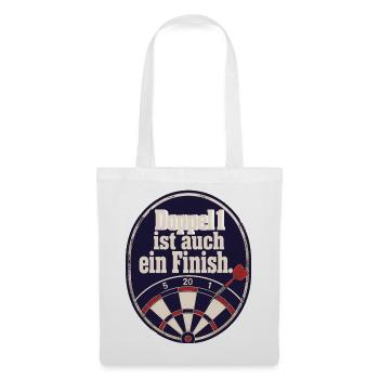 Madhouse Dartspieler Retro Emblem Double 1 Humor - Stoffbeutel - Weiß - Vorne